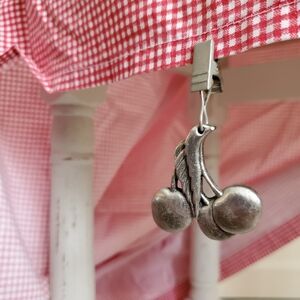 Vintage Pewter Cherry Table Cloth Weights Set Of 8